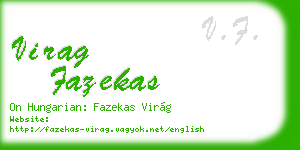 virag fazekas business card