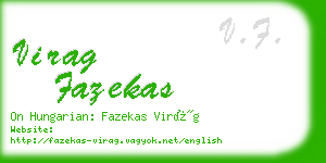 virag fazekas business card